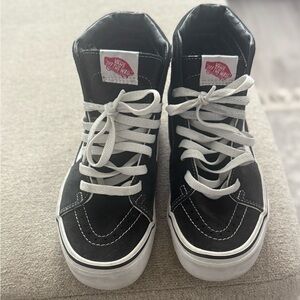 Vans Black and White High-Top Sneakers